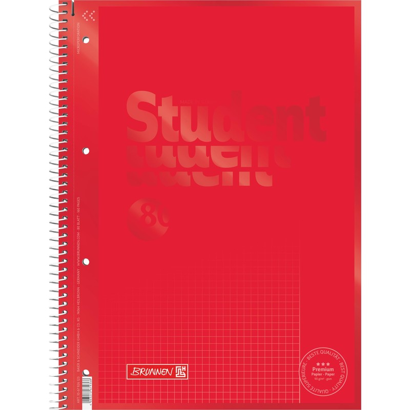 Brunnen Colour Code 1067926123 Notebook/Student Notepad A4, Squared (Type 26)