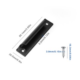 AMONENZ Pack of 4 Furniture Door Handles, Aluminium Sliding Door Handle, Black Curved Kitchen Door Handles, for Balcony Doors, Sliding Doors, Drawers, Durable Furniture Fittings