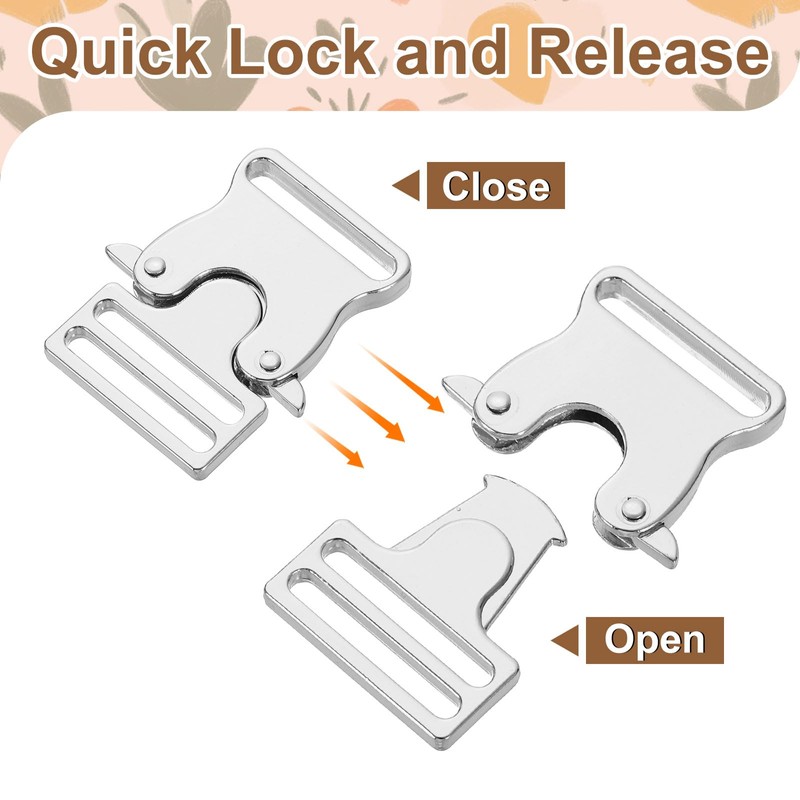 uxcell Metal Quick Side Release Buckle, 25mm/1" Belt Buckles Clip