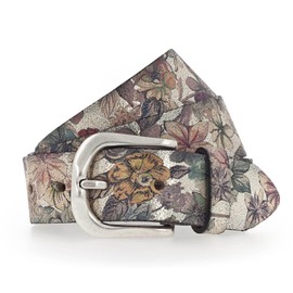 Vanzetti Ladies Floral Print Belt Width 3.5cm 80-105cm, gold