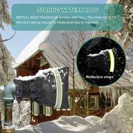 Outdoor Faucet Cover for Winter Freeze Protection, 7.0" H X 5.9" W Outside Spigot Cover Sock for Winte Insulation, Hose Bid Waterproof Socks for Cold Weather(2 Pack Set)