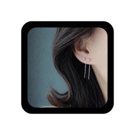 Xduargs Boho Tassel Chain Threader Earrings Vintage Pearl Threader Earrings Vintage Tassel Chain Dangle Earring Pearl Pull Through Earring for Women