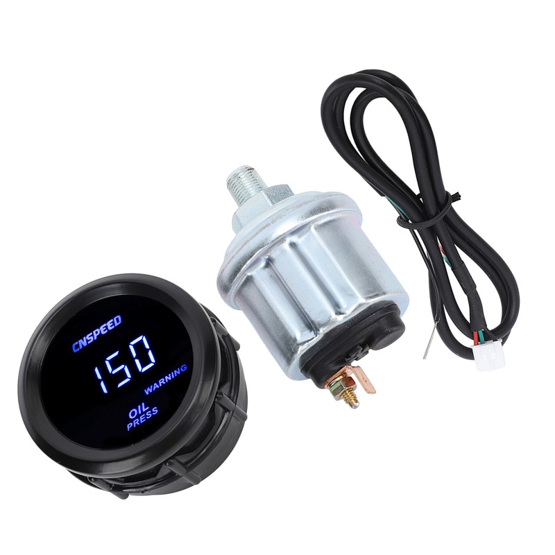 52mm Digital Oil Pressure Gauge Oil Press Meter with Blue