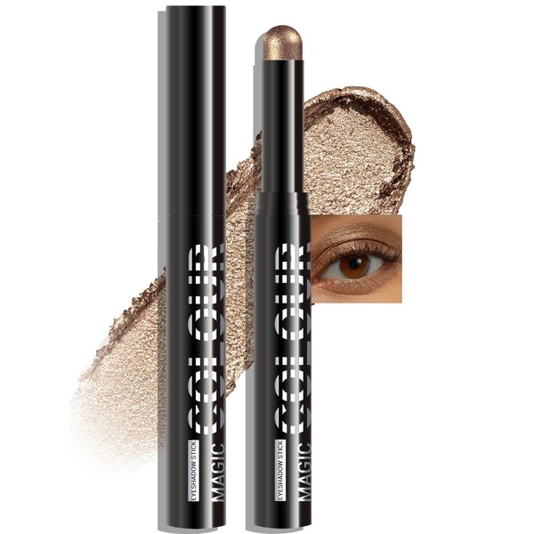 Wugbc Shimmer Eyeshadow Stick, Dark Green Glitter Eye Shadow Stick
