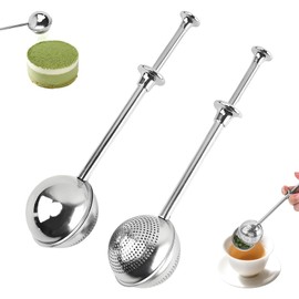 2 Pcs Flour Duster,Powdered Sugar Shaker Duster,Flour Duster For Bread Baking,Flour Sifter,Tea Strainer,Powder Sugar Shaker Duster,Proof Dishwasher Safe，One-Handed Operation