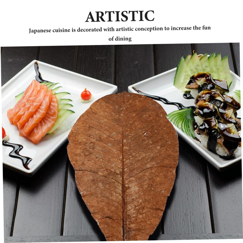 ABOOFAN 20pcs Dried Leaf Sushi Plating Mats Japanese Sashimi Decor