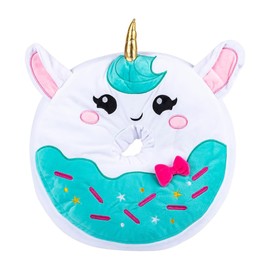 Forest & Twelfth 16" Unicorn Squishy Donut Pillow with Metallic Horn, Pillow Squishies for Kids, Throw Pillow Slow Rising Squishy, Donut Pillow Toy for Ages 0+ (Seafoam)