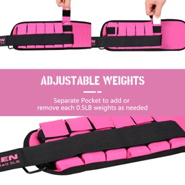 Hikeen Adjustable Ankle Weights for Women Men 1 pair Ankle Weights 1 2 3 LBS Metal Block with Separate Pockets Leg and Hand Weights For Walking Running Exercises
