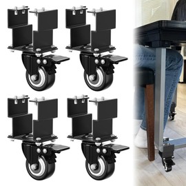 Riser Casters Compatible with Arcade1UP Infinity Table，360° Swivel Casters for Raising The Table Height, Heavy Duty Plate Caster- Load 200lbs(Set of 4)