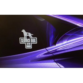 Set Of 2 “SERVICE DOG ON BOARD" Dog Sticker Vehicle/Window GREY COLOR 4.5"x5"