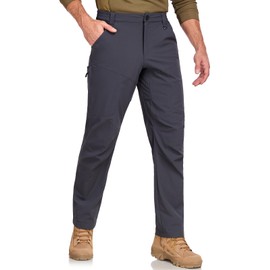 Mens Hiking Pants Lightweight Quick Dry Cargo Work Pants Outdoor Nylon Waterproof Travel Fishing Tactical Pants with 6 Pockets Darkgrey 34Wx32L