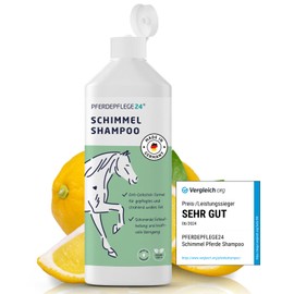 Pferdepflege24 Mould Shampoo Horses 500 ml - Gentle Cleaning Makes Discolouration Disappear - Anti Yellow Tint Horse Shampoo for Gentle Fur Whitening, Intensive Cleaning & Care