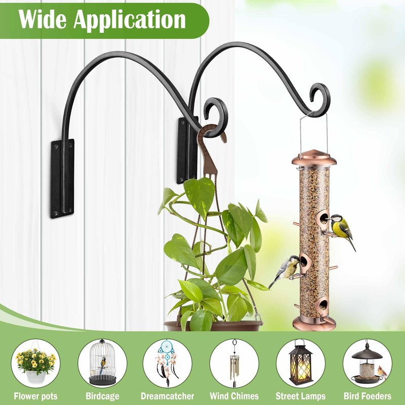 Lifyzoon Heavy Duty Plant Hanger Bracket - Outdoor Hand-Forged Hanging