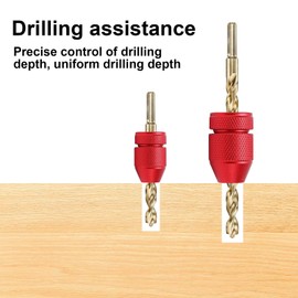 Drill Depth Stop Set, 2 Pieces Drilling Depth Limiter, Depth Stop for Drill, Drill Stop for Drills Diameter 2-11 mm, Depth Stop for Drill, Adjustable Drilling Stop Made of Aluminium Alloy