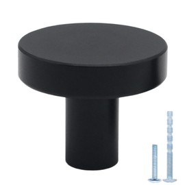 HANIHUA 50 Pack Matte Black Cabinet Knobs Drawer Knobs, Kitchen Cabinet Knobs Dresser Knobs, Black Round Single Hole Knob for Cabinets and Drawers