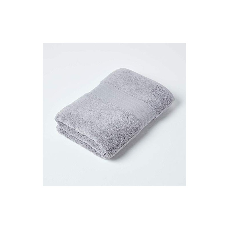 Homescapes Light Grey Bath Towel 100% Supima Cotton 550 g/m²