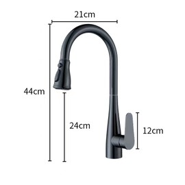 BVAKEIDZE Kitchen Faucets with Pull Down Sprayer,360° Rotating Kitchen Sink Faucet,3-Function Kitchen Sink Faucet with Pull Down Sprayer,Single Handle Hot and Cold Water Mixer,Black