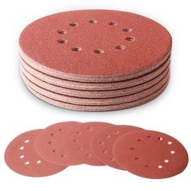 UQIPLB 50 PCS 9 Inch 10 Hole Sanding Discs 120 Grit Hook and Loop Sandpaper for Drywall Sander