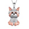 Feijiesi Yorkie Necklace 925 Sterling Silver Cute Yorkie Dog Pendant