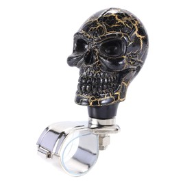 Bashineng Suicide Knob Skull Steering Wheel Spinner Power Handle Universal Fit Most Vehicles Cars Trucks Tractors Mowers Forklifts Boat Golf Carts (Black)