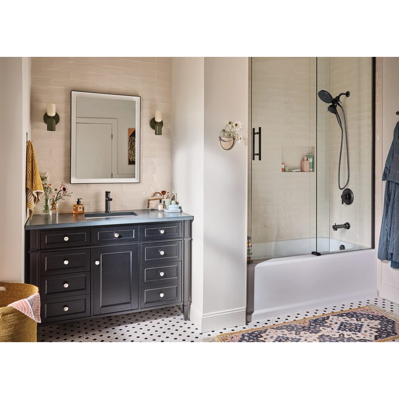 Moen Meena Matte Black One-Handle Single Hole Modern Bathroom Sink