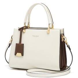 Cnoles Handbags For Women Fashion Leather Tote Shoulder Bags Ladies Handle Satchel Purse White