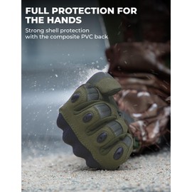 KEMIMOTO Tactical Gloves for Men, Touchscreen Combat Gloves with Hard PVC Shell Protector for Work Sports Motorcycle Cycling Tactical Airsoft Paintball Hunting Hiking Climbing