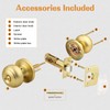 Probrico Brushed Brass Bed/Bath Knobs Keyless Privacy Interior Doors Locksets,