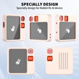 Silicone Protective Case for Rabbit R1 AI Device, Anti-Scratch Shock Resistant Case Cover Compatible Rabbit R1 AI,Rabbit R1 Protective Cover Kit with Lanyard (Off White)