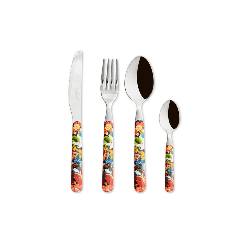 Excelsa Kimono 24 Piece Stainless Steel Cutlery Set with Plastic