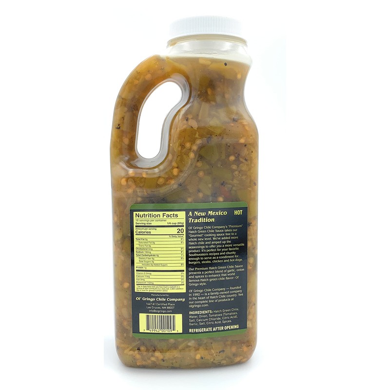 Ol' Gringo Chile Company Premium Hatch Green Chile Sauce Hot