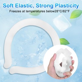 2PCS Neck Cooling Tube,Reusable Ice Neck Ring Wearable Body Cooling Products for Summer Heat, ice Formation Below 28 ℃. White