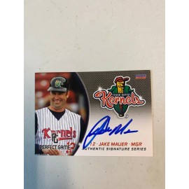 Jake Mauer 2015 Signed Cedar Rapids Kernels Team Card