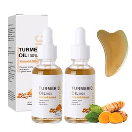 2 Pieces Dark Spot Serum Turmeric Oil for Skin 30ml Turmeric Oil for Face Natural Gentle Moisturizing Hydration Even Skin Tone Gift Suitable for Face, Body and Horns