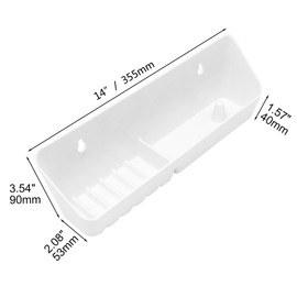 Baudelun 14 inch Tip Out Sink Tray, 2 Pack Molded Sink Front Tip-Out Trays with Mounting Screws, Pull Out Shelf Home White Organizer, White (14 inch)