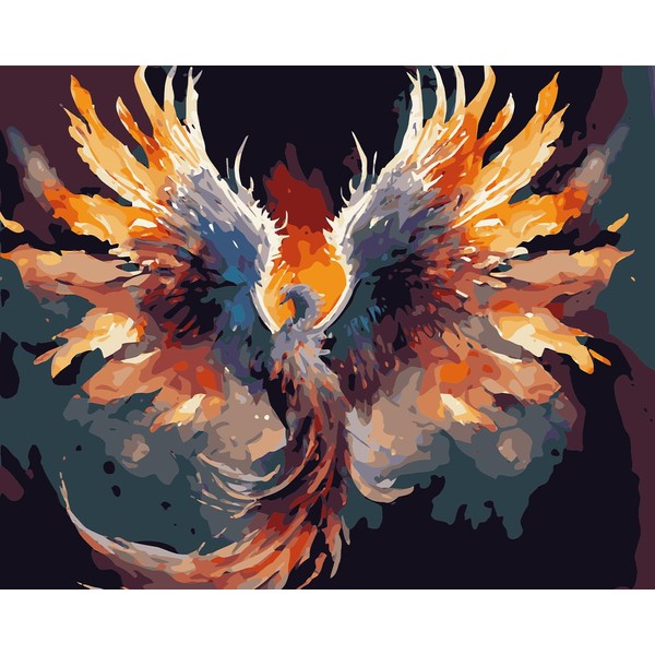 Paint by Numbers for Adults and Kids Colorful Bird Wings in Watercolor Style DIY Paint by Number Oil Paintings Arts and Crafts Paint by Numbers Kits Acrylic Painting Home Decoration 16 x 20 Inch