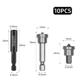 Wjelet 10PCS Drywall Screw Bit Set, Drywall Screw Depth Setter, Magnetic Positioning Screwdriver Bits, Ideal for Plasterboard Drill Bit Depth Setting and Locating