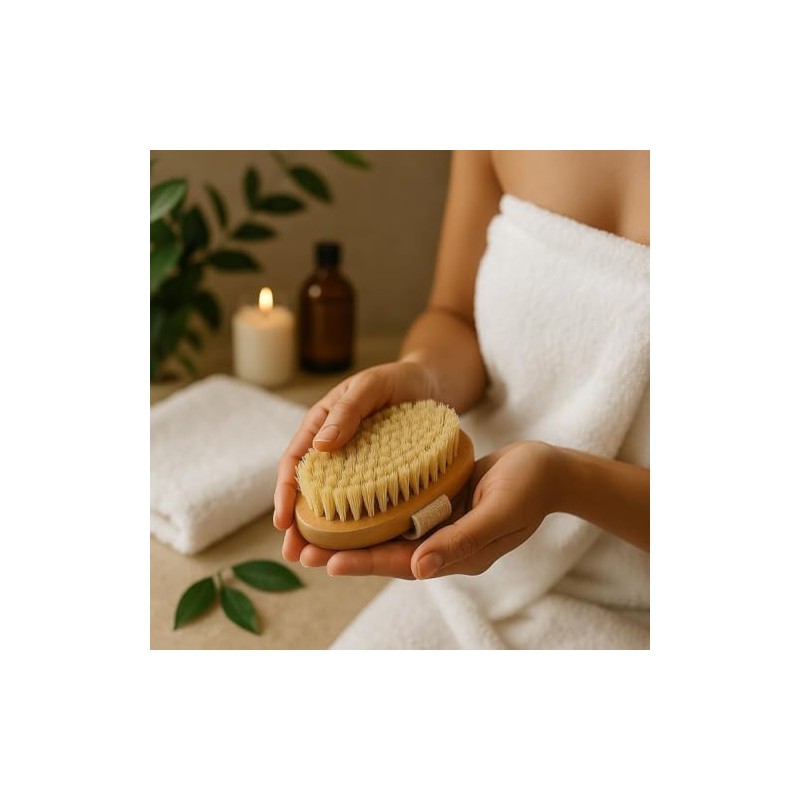 Cepillo Corporal Exfoliante 100% Natural con Mango de Bambú -