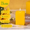 KONNI Square Yellow Pillar Candles Set of 3, 2.8"x 4"