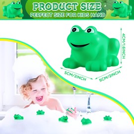Zubebe Rubber Frogs Squeak and Floating Rubber Bath Toy Baby Shower Swimming Bathtub Toy for Shower Frogs Bathtub Birthday Party Decoration Boys Girls Bath Supplies(24 Pcs,Frog)