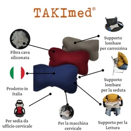 TAKIMED Bone Shaped Reading Pillow Neck Pillow Car Cushion Office Chair Neck Pillow TV Pillow Multipurpose Pillow Italian Product