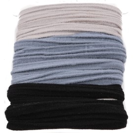 Mytoptrendz® 8 pcs Soft Wide Wide Flat Elastic Ribbon Hair Ties Thick Elastic Hair Bobbles Kids Endless Snag Free Ponios Ponytail Holder Bands For Girls Women(Grey tone)