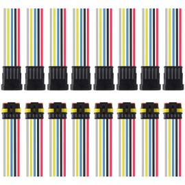 8Pair 5 Pin Connector Waterproof, Male and Female Way 16 AWG 5 Wire Quick Disconnect Wire Connectors Automotive Electrical Connectors for Car Truck Boat Wire Connection