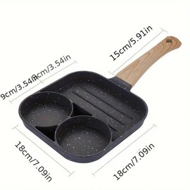 3 in 1 Egg Frying Pan, Non-stick Breakfast Pan, Flat Bottom Egg Frying Pan, Kitchen Accessories, Home Kitchen Supplies