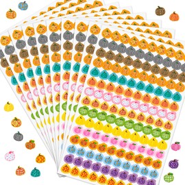 Ceiba Tree Pumpkin Stickers 1800Pcs Mini Fall Pumpkin Stickers for Kids 15 Design Reward Behavior Chart Incentive Charts Planner Classroom Teacher Supplies Autumn Thanksgiving Party Favors
