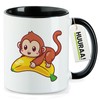 Huuraa Kaffeetasse Süßer Affe Comic Geschenk 330ml Schwarz Süßer Affe