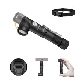 TUNENGE T21X AA Flashlight,1400 High Lumen EDC Pocket 90 Degree Flashlight with Magnet,USB C Rechargeable Mini Flashlight with Clip, Running, Camping, Emergencies