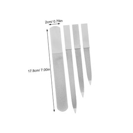 Baluue 8pcs Stainless Steel Double-sided Nail Buffing Block Set Coarse Grit Nail Files Cuticle Manicure File Set for