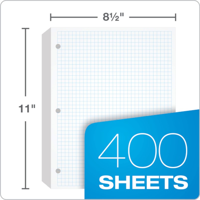 Oxford Filler Paper, 8-1/2" x 11", 4 x 4 Graph