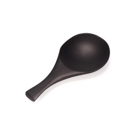 BambooMN - 3.5" Small Solid Bamboo Round Scoop - Black - 10pcs